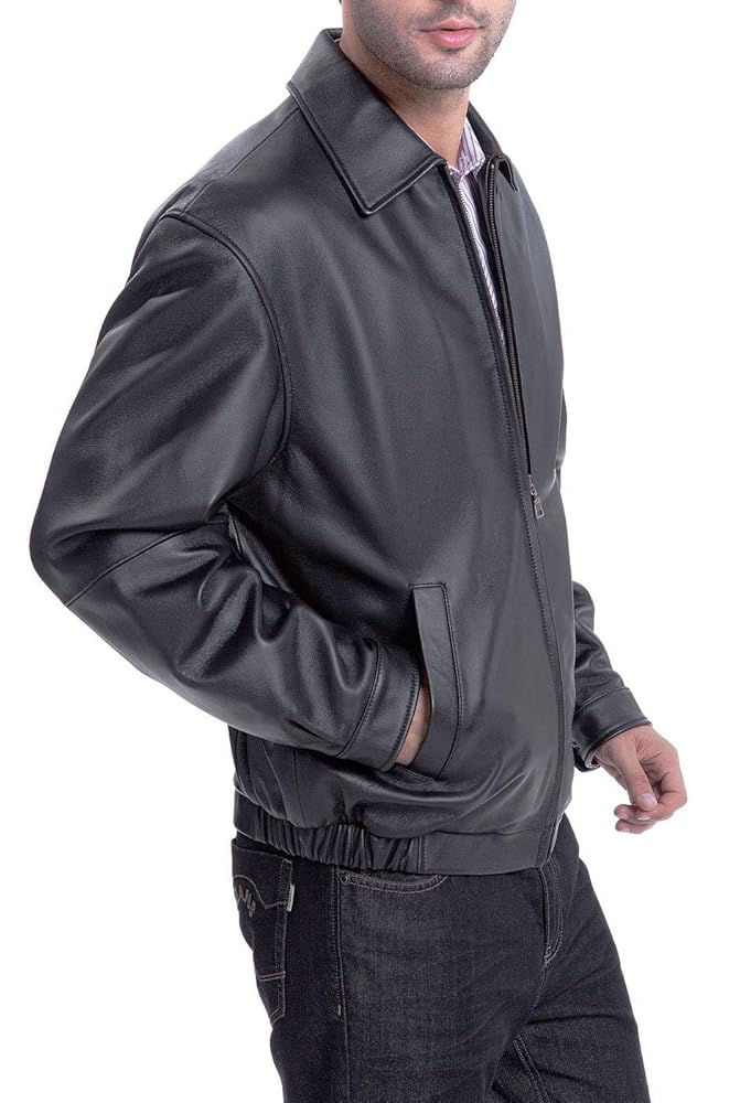 BGSD Men Derrick Lambskin Leather Bomber Jacket (Also
